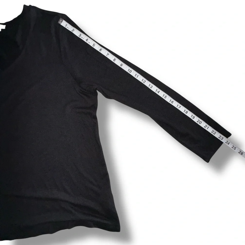 NZT by NIC+ZOE V-Neck Sweet Dreams Long Sleeve Top - XXL Black - Picture 12 of 12